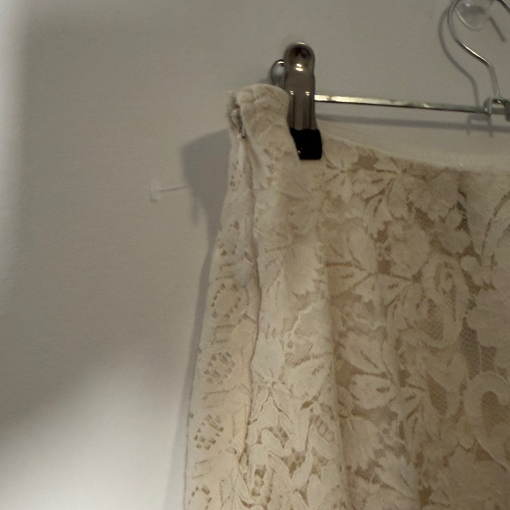 NWT Lauren Ralph Lauren Ivory Lace A-Line Skirt - Picture 8 of 9